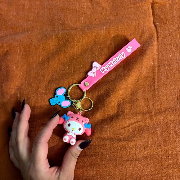 Pink My Melody Keychain and Bag Clip - Picture 2 of 3